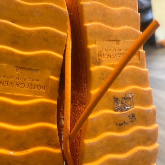 Bottega Veneta Orange Stretch Net Lace-Up Heels EU 38 - Picture 7 of 12